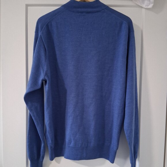Peter Millar Crown Crafted Excursionist Flex 1/4 Merino Sweater Mens XL Blue - Picture 2 of 5